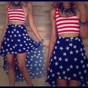 *BRAND NEW* stars & stripes crop top and skirt.